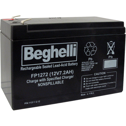 Sealed Lead Acid Batteries, 12 V, 7.2 Ah Duraquip Inc