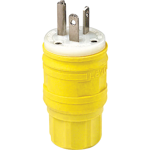 Wetguard Watertight Straight Blade Plug, Plastic, 20 A, 250 V Duraquip Inc