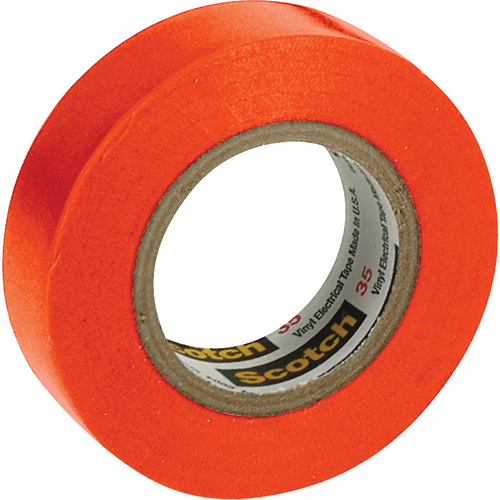 Scotch&reg; 35 Colour Coded Tape, 12.7 mm (1/2") x 20.1 m (66'), Orange, 7 mils Duraquip Inc