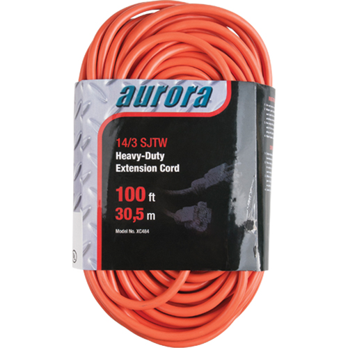 Cordon rallonge en vinyle, Ext&eacute;rieur, SJTW, AWG 14/3, 13 A, 100' Duraquip Inc