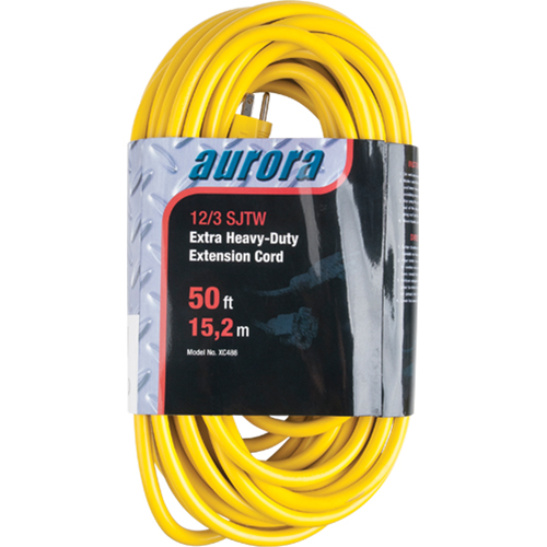 Cordon rallonge en vinyle, Ext&eacute;rieur, SJTW, AWG 12/3, 15 A, 50' Duraquip Inc