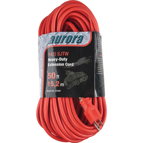 Cordon rallonge en vinyle, Ext&eacute;rieur, SJTW, AWG 14/3, 15 A, 3 prise(s), 50' Duraquip Inc