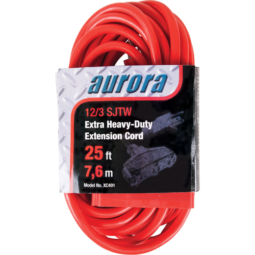 Cordon rallonge en vinyle, Ext&eacute;rieur, SJTW, AWG 12/3, 15 A, 3 prise(s), 25' Duraquip Inc