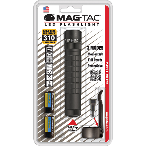 Lampes de poche tactiques Mag-Tac, DEL, 310 lumens, Piles CR123 Duraquip Inc
