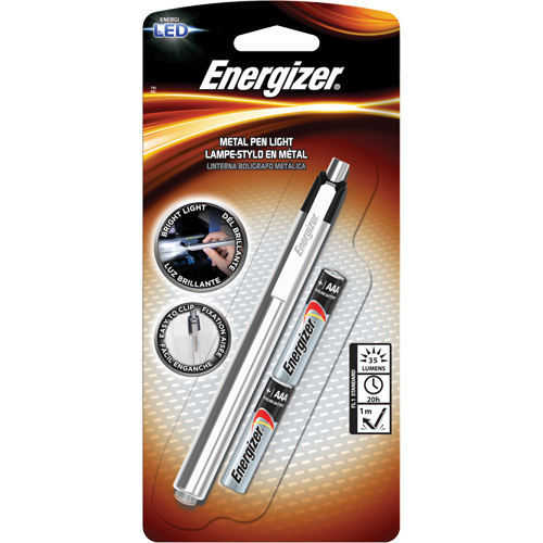 Pen Light, LED, 35 Lumens, Aluminum Body, AAA Batteries, Included Duraquip Inc