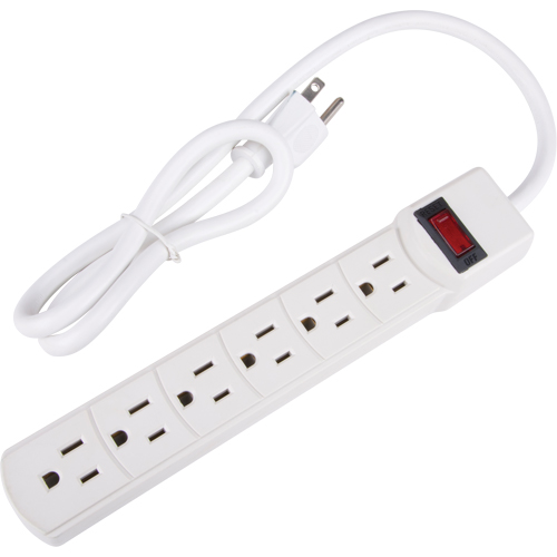 Surge Suppressor, 6 Outlets, 200 J, 1875 W, 3' Cord Duraquip Inc
