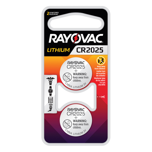 CR2025 Lithium Coin Cell Batteries, 3 V Duraquip Inc