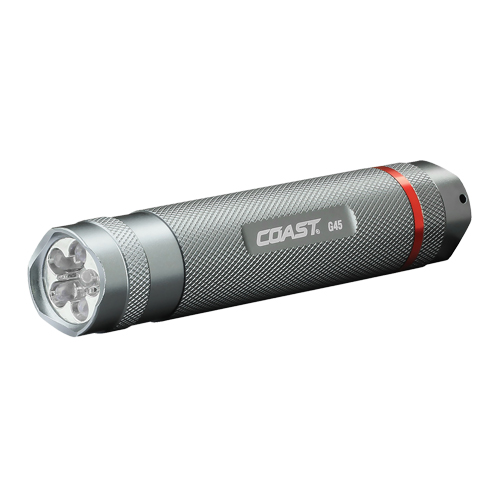 G45 Flashlight, LED, 385 Lumens, AAA Batteries Duraquip Inc