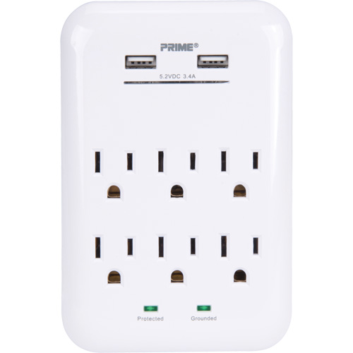 Prime&reg; USB Charger with Surge Protector Duraquip Inc