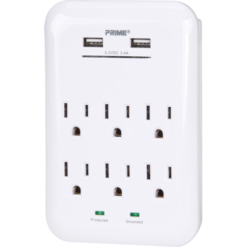 Prime&reg; USB Charger with Surge Protector Duraquip Inc
