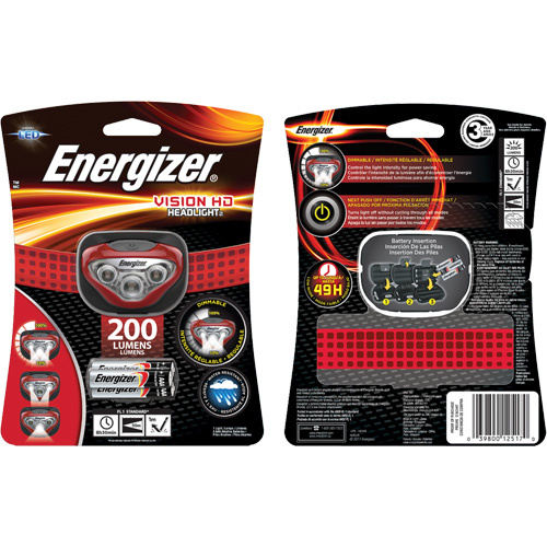 Vision Headlight, LED, 200 Lumens, 8.5 Hrs. Run Time, AAA Batteries Duraquip Inc