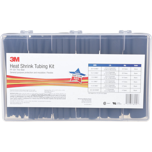 Heat Shrink Tubing, Thin Wall, 6", 1" (2.54cm) - 0.1875" (0.48cm) Duraquip Inc