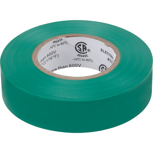 Electrical Tape, 19 mm (3/4") x 18 M (60'), Green, 7 mils Duraquip Inc