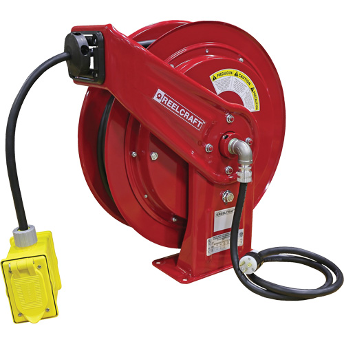 70000 Power Cord Reel, 100', SEOOW, 12 Gauge, 20 A Duraquip Inc
