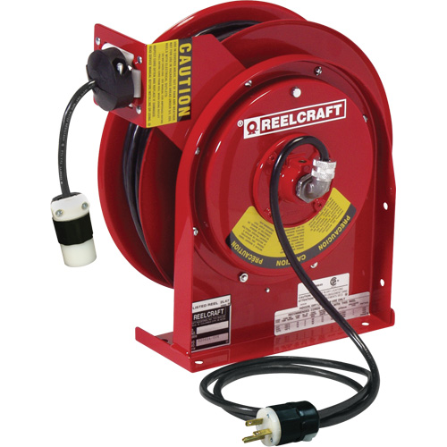 Power Cord Reel, 45', SJEOOW, 12 Gauge, 20 A Duraquip Inc