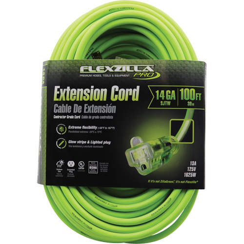 Cordon rallonge industriel Flexzilla Pro, Toutes saisons, SJTW, AWG 14/3, 15 A, 100' Duraquip Inc