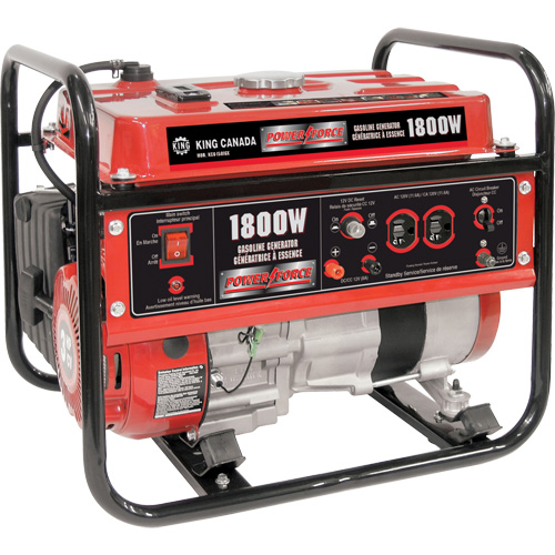 G&eacute;n&eacute;ratrice &agrave; lessence, 1800 W de surtension, 1400 W nominale, 120 V, R&eacute;servoir de 7 L Duraquip Inc