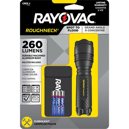 Tactical Spot-to-Flood Flashlight, LED, 320 Lumens, AAA Batteries Duraquip Inc