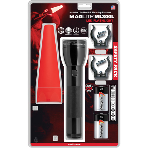 Ensemble de lampes de poche de s&eacute;curit&eacute;, DEL, 487 lumens, Piles D Duraquip Inc