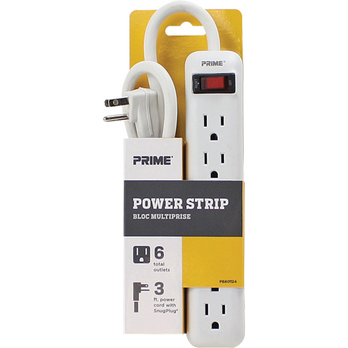 Bloc multiprise, 6 Prise(s), 3', 15 A, 1875 W, 125 V Duraquip Inc