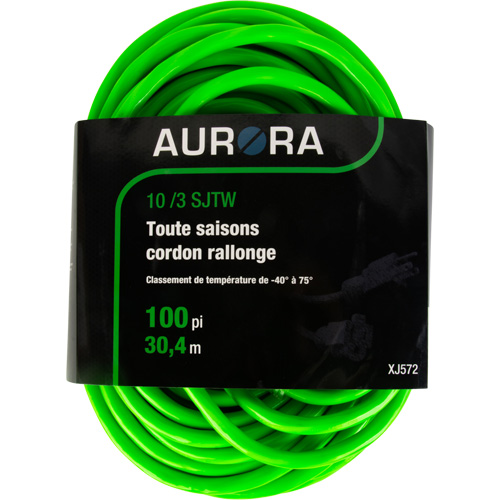 Industrial Extension Cord, All-Weather, SJTW, 10/3 AWG, 15 A, 100' Duraquip Inc