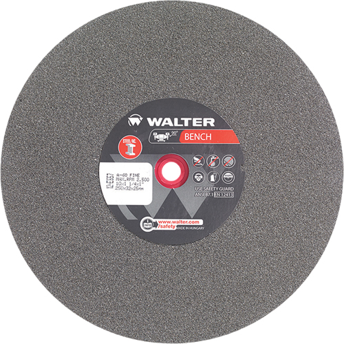 Bench Grinding Wheel, 10" x 1-1/4", 1" Arbor, 1 Duraquip Inc