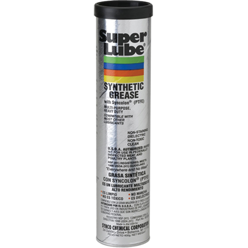 Super Lube Synthetic Based Grease With PFTE, 400 g, Cartridge Duraquip Inc