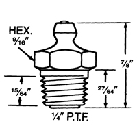 Raccord, Filetage de 1/4"-18 Duraquip Inc