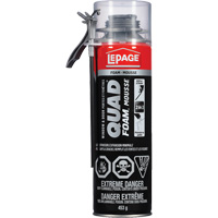 Quad&reg; Foam Window & Door Installation Foam, Aerosol Can, Tan Duraquip Inc