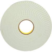 Ruban de mousse avec rev&ecirc;tement deux c&ocirc;t&eacute;s, Ruban double face en mousse, 33 m (108') lo x 25,4 mm (1") la, 62 mils, Ur&eacute;thane Duraquip Inc