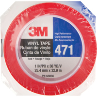 Ruban en vinyle 471, 25,4 mm (1") la x 32,9 m (108') lo, 5,3 mils, Rouge Duraquip Inc