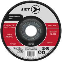 Meule/disque de coupe POWERPLUS DUO, 4-1/2" x 1/8", Arbre de 7/8", Type 27, Grain de A30DUO Duraquip Inc