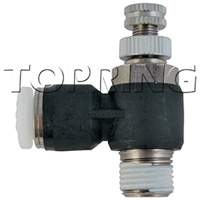Air Speed Controller with Flow Control Valve, 1/4" NPT, 150 PSI Max. PSI, In Line Duraquip Inc