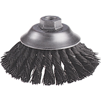 Brosses-boisseau &agrave; fils nou&eacute;s - Brosse-boisseau &eacute;vas&eacute;e, Dia. 6", Fils 0,02", Arbre 5/8"-11, Acier Duraquip Inc