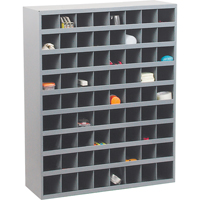 Steel Storage Bin Cabinet, 33-3/4" W x 12" D x 42" H, Grey Duraquip Inc