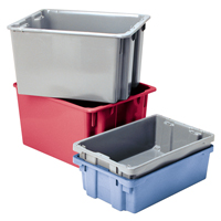 Polylewton Stack-N-Nest&reg; Containers, 15.1" x 30.1" x 24", Blue Duraquip Inc