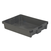 Polylewton Stack-N-Nest&reg; Containers, 6.1" x 29.6" x 22.4", Grey Duraquip Inc