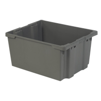Polylewton Stack-N-Nest&reg; Containers, 15.1" x 30.1" x 24", Grey Duraquip Inc