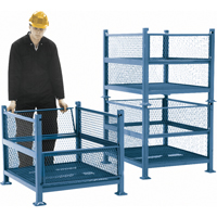 Open Mesh Containers, 2 Drop Gates, 2500 lbs. Capacity, 34.5" W x 40.5" D x 32.25" H Duraquip Inc