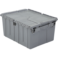 Contenants de distribution Flipak en plastique poly&eacute;thyl&egrave;ne (PE), 11,8" x 9,8" x 7,7", Gris Duraquip Inc