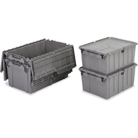 Contenants de distribution Flipak en plastique poly&eacute;thyl&egrave;ne (PE), 11,8" x 9,8" x 7,7", Gris Duraquip Inc