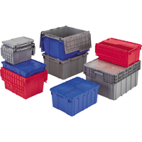 Contenants de distribution Flipak en plastique poly&eacute;thyl&egrave;ne (PE), 11,8" x 9,8" x 7,7", Gris Duraquip Inc