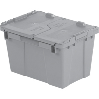 Flipak&reg; Polyethylene Plastic (PE) Distribution Containers, 15.2" x 10.9" x 9.7", Grey Duraquip Inc
