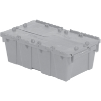 Contenants de distribution Flipak en plastique poly&eacute;thyl&egrave;ne (PE), 19,7" x 11,8" x 7,3", Gris Duraquip Inc