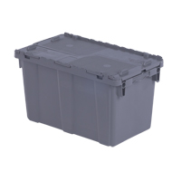 Flipak&reg; Polyethylene Plastic (PE) Distribution Containers, 22.3" x 13" x 12.8", Grey Duraquip Inc
