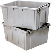 Contenant emboîtable, 21,1" la x 17,7" p x 12" h, Gris Duraquip Inc
