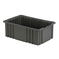 Contenant Divider Box, Poly&eacute;thyl&egrave;ne, 15,5" la x 9,9" p x 6" h, Gris Duraquip Inc