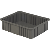 Divider Box, Polyethylene, 20.9" W x 15.9" D x 6" H, Grey Duraquip Inc