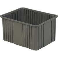 Divider Box, Polyethylene, 20.9" W x 15.9" D x 12" H, Grey Duraquip Inc