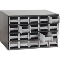 Modular Parts Cabinets, Steel, 20 Drawers, 17" x 10-9/16" x 2-1/16", Grey Duraquip Inc